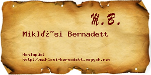 Miklósi Bernadett névjegykártya